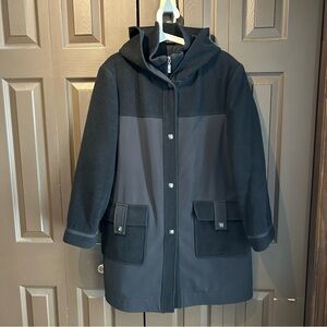 Utex Black Hooded Winter Jacket